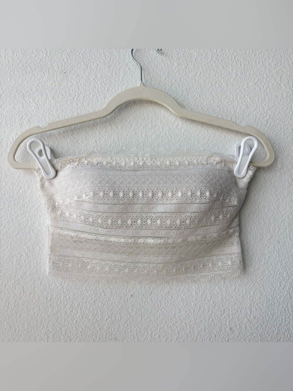 Strapless Lace Tube Top - white